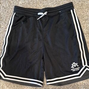 Abercrombie & Fitch Black Athletic Shorts with Striped Trim